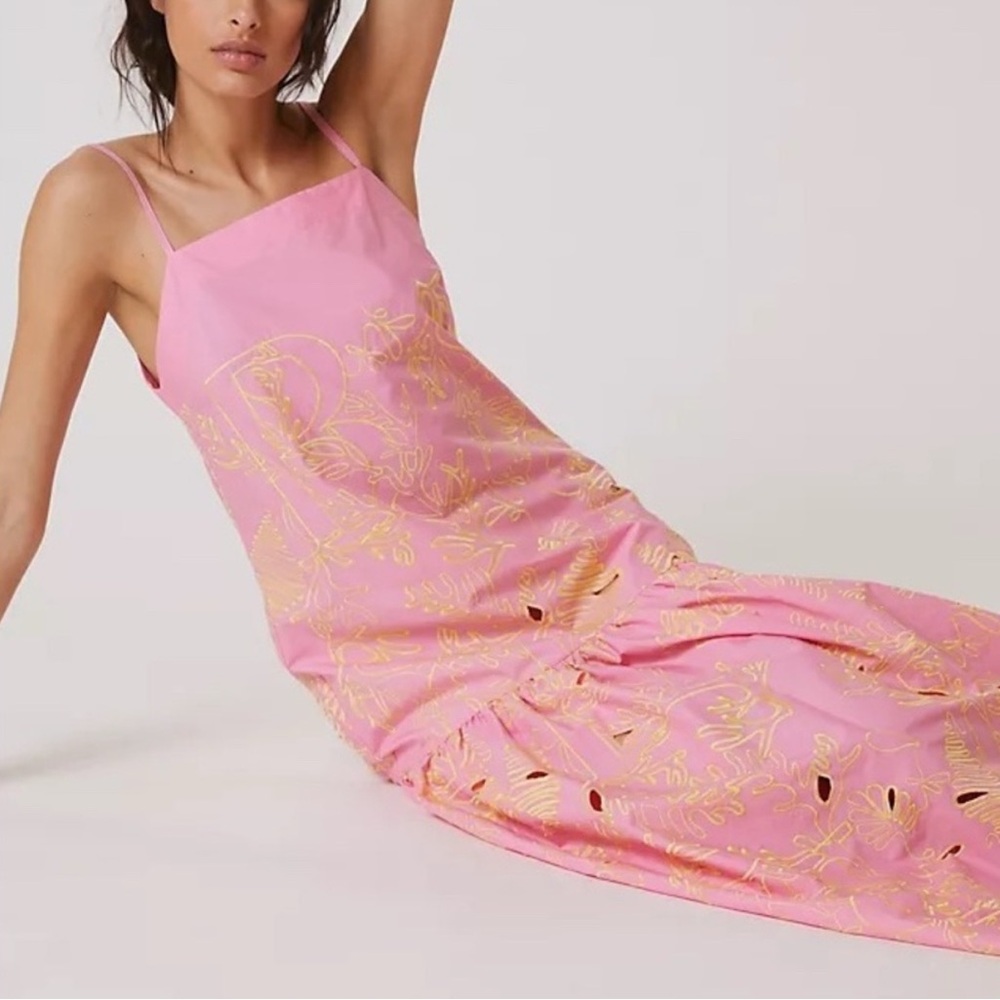 NWT Beatrice Square Neck Maxi Dress with Contrast Stitching